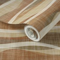 Abstract Textured Waves, organic shaped horizontal stripes of caramel brown, beige, tan, sand colors, earth tones
