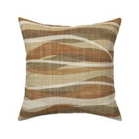 Abstract Textured Waves, organic shaped horizontal stripes of caramel brown, beige, tan, sand colors, earth tones