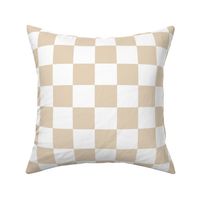 2” Classic Checkers, Tan and White