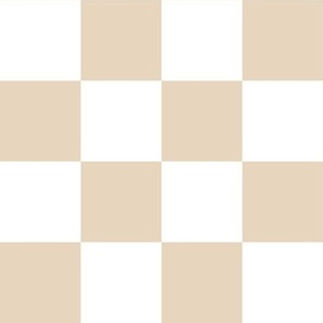 2” Classic Checkers, Tan and White