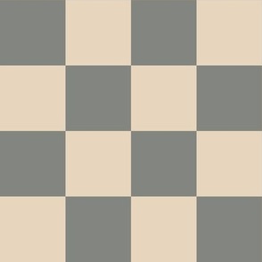 2” Classic Checkers, Tan and Grey