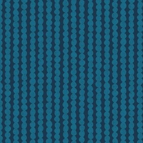 block print bubble stripe navy teal blue 6IN medium scale