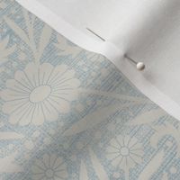 "Floralina" daisy_motif_in light dusty blue and grayish white