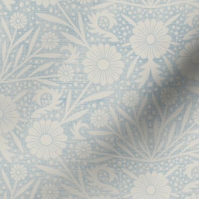 "Floralina" daisy_motif_in light dusty blue and grayish white