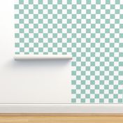 2” Checkers, Aqua and White