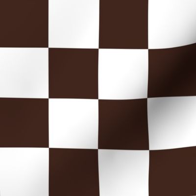 2” Checkers, Mahogany Brown and White