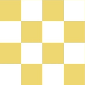 2” Checkers, Butter Yellow and White