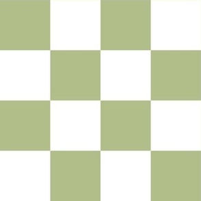 2” Checkers, Avocado Green and White