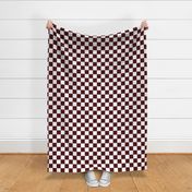 2” Checkers, Oxblood Red and White