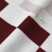 2” Checkers, Oxblood Red and White
