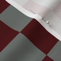 2” Checkers, Oxblood Red and Grey