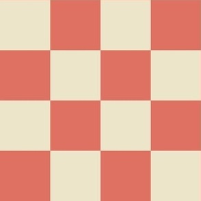2” Checkers, Coral and Ivory
