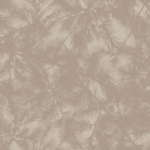 Beige Neutral Pine Tree Branches // Large Scale // Warm Monochromatic Textural Naturalistic Design