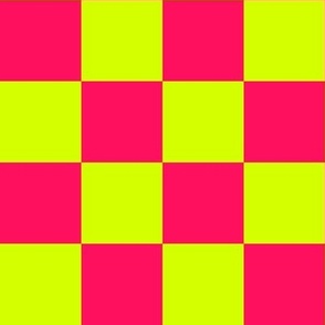 2” Checkers, Neon Yellow and Hot Pink