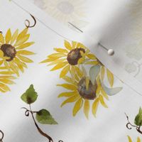 Watercolor Fall Sunflowers small scale