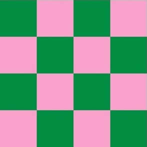 2” Checkers, Pink and Kelly Green