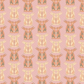 Easter Bunny Hearts - Blush Pink/Lemon/Orange - 12 inch