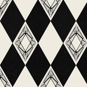 THE GATSBY COLLECTION - ART DECO HARLEQUIN IN BLACK AND WHITE
