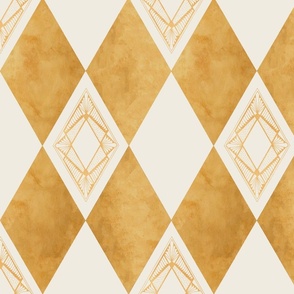 THE GATSBY COLLECTION - ART DECO HARLEQUIN IN GOLD PATINA AND WHITE