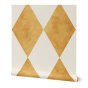 THE GATSBY COLLECTION - HARLEQUIN DIAMOND PATTERN IN GOLD PATINA AND WHITE