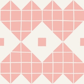 (L) Quilted Heart Blocks In Candy Pink