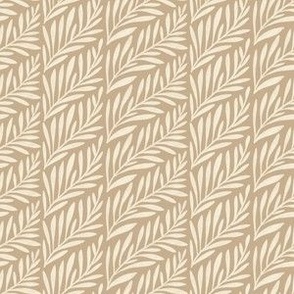 Frond Fern Leaf in Sandy Brown And Creamy Off White