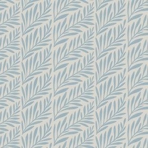 Frond Fern Leaf in Light Dusty Blue and Grayish White