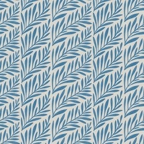 Frond Fern Leaf in Royal Blue and Grayish White