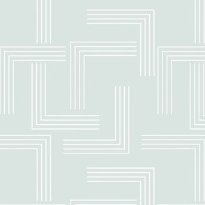 Geometric Maze - Aqua - Seafoam Green - Minimalist - Modern - Lines - Linear - Retro - Wallpaper - Neutral Colors - Calming - Timeless - Contemporary - Abstract