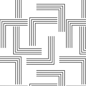 Geometric Maze - Black and White - Minimalist - Modern - Lines - Linear - Wallpaper - Timeless - Contemporary - Abstract