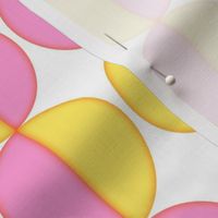 Geometric Retro Two Tone Circles Yellow and Pink