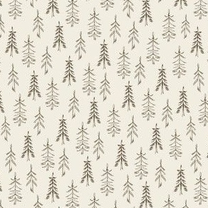 Forest of Trees (Sketch)(Beige and Dark Brown) (Small Scale)(5.25/6")