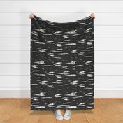 Abstract Birds in the Air (Black and White)(Jumbo/Oversized)(24")