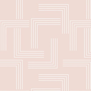 Geometric Maze - Pink - Misty Rose - Minimalist - Modern - Lines - Linear - Neutral Colors - Wallpaper - Timeless - Contemporary - Abstract