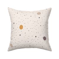 Earthy Paint Splatter Spray in Chocolate, blush and mustard yellow on cream  (Large)