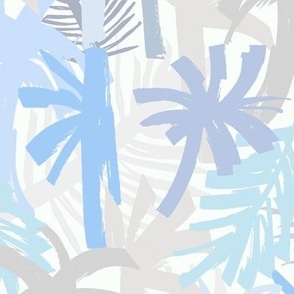 Blue Palms - Tropical Palm Tree Print