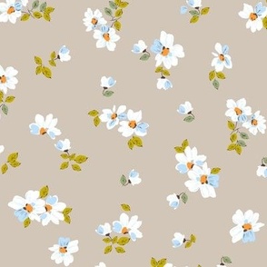 Delicate floating flowers _Taupe