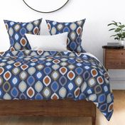 Abstract Modern Geometric in Orange Purple Brown and Blue - Large