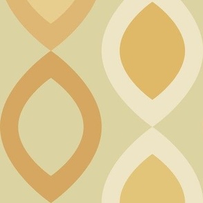 Abstract Modern Geometric in Gold Cream Brown and Light Green - Large