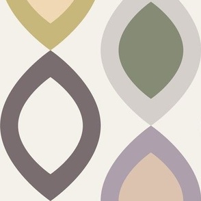 Abstract Modern Geometric in Beige Purple Gold and Pink - Large