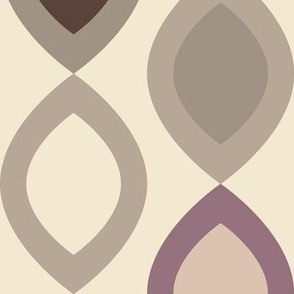 Abstract Modern Geometric in Taupe Brown Purple and Cream - Large