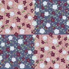 Country Cottage Floral Checkers