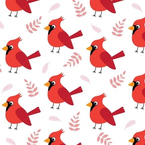 Medium / Northern Cardinals - Red - Coral - Birds - Redbirds - Animals - Kids - Pigeon - Wildlife