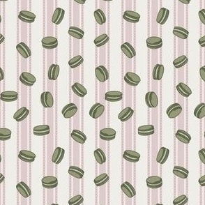 Small Macaroons and Stripes, in Pink and Green
