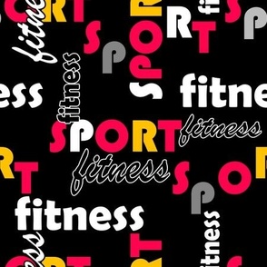 sport fitness bright text pattern for sportswear