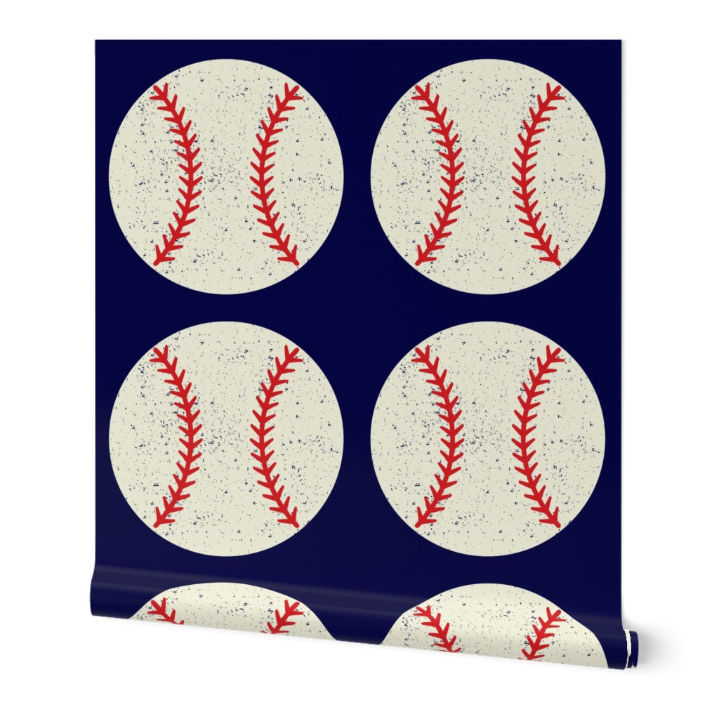 Vintage Baseballs - Navy Blue 