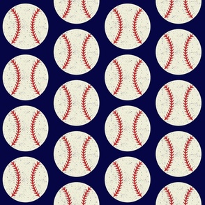 Vintage Baseballs - Navy Blue 