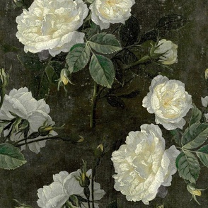 MONNOYER'S WHITE ROSES IN FRENCH GREY