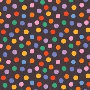 Paint Dots in Rainbow on Blackboard
