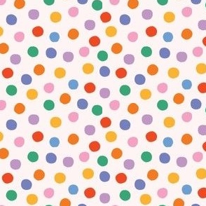 Paint Dots in Rainbow on White